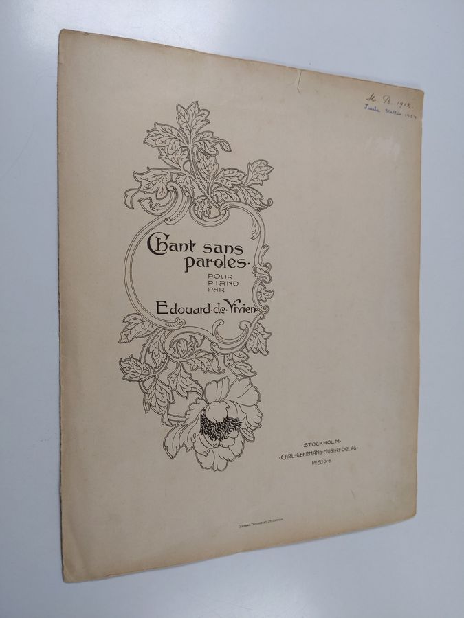 Edouard de Vivien : Chant sans paroles : pour piano par