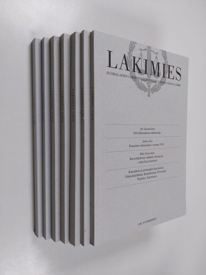 Lakimies vuosikerta 2010 (7 lehteä) : Suomalaisen lakimiesyhdistyksen aikakauskirja