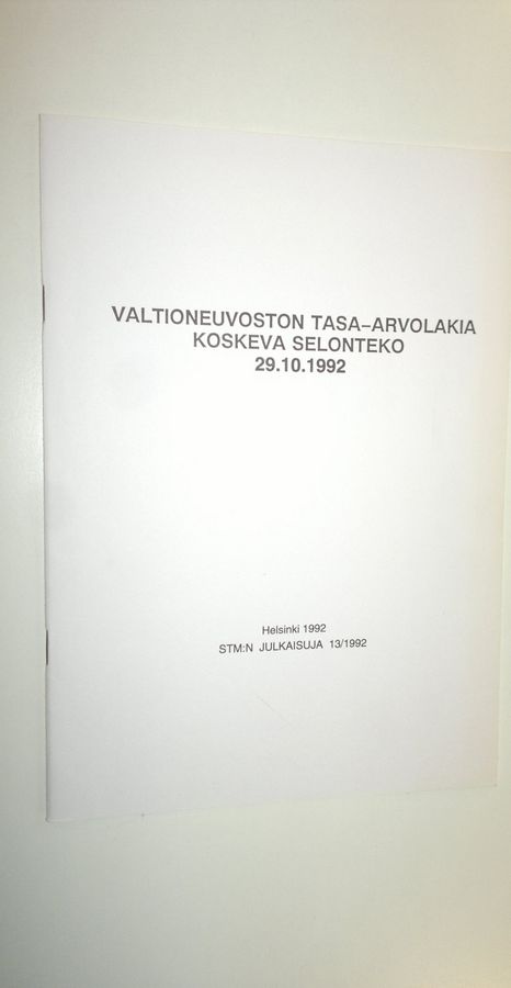 Valtioneuvoston tasa-arvolakia koskeva selonteko.