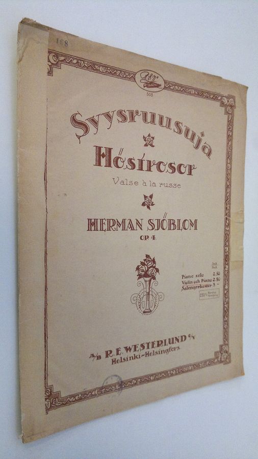 Herman Sjöblom : Syysruusuja = Höstrosor Op 4 : valse a la russe