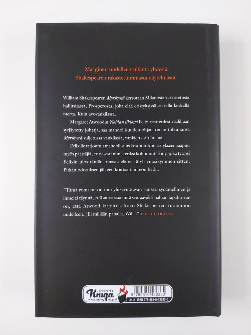 Margaret Atwood : Noidan sikiö : Shakespearen Myrsky omin sanoin