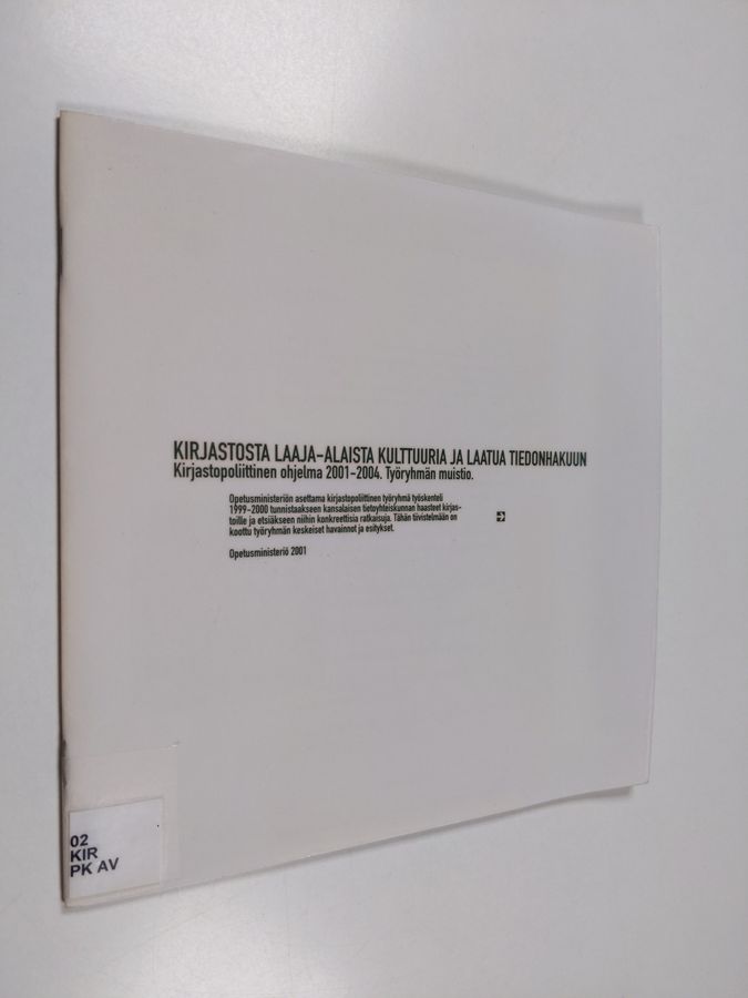 Kirjastopoliittinen ohjelma 2001-2004