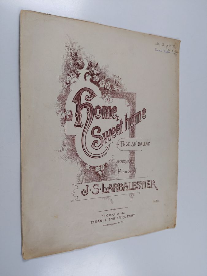 J. S. Larbalestier : Home Sweet home - Engelsk ballad arranged for Piano