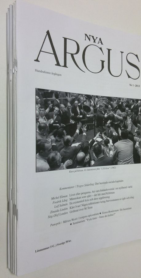 Nya Argus 1-12/2012 (numerot 6-7 puuttuvat)