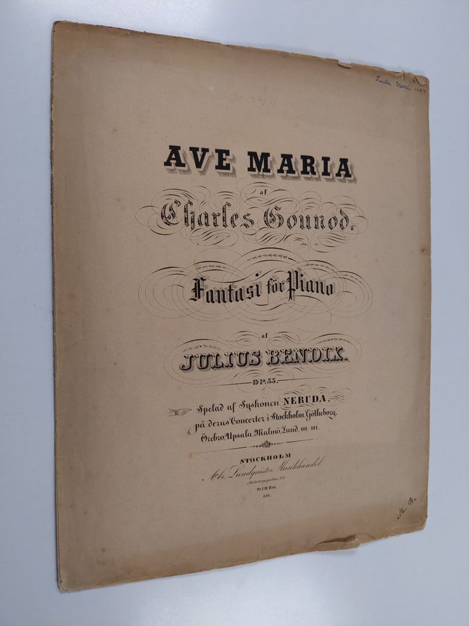 Julius Bendix : Ave Maria af Charles Gounod : fantasi för piano