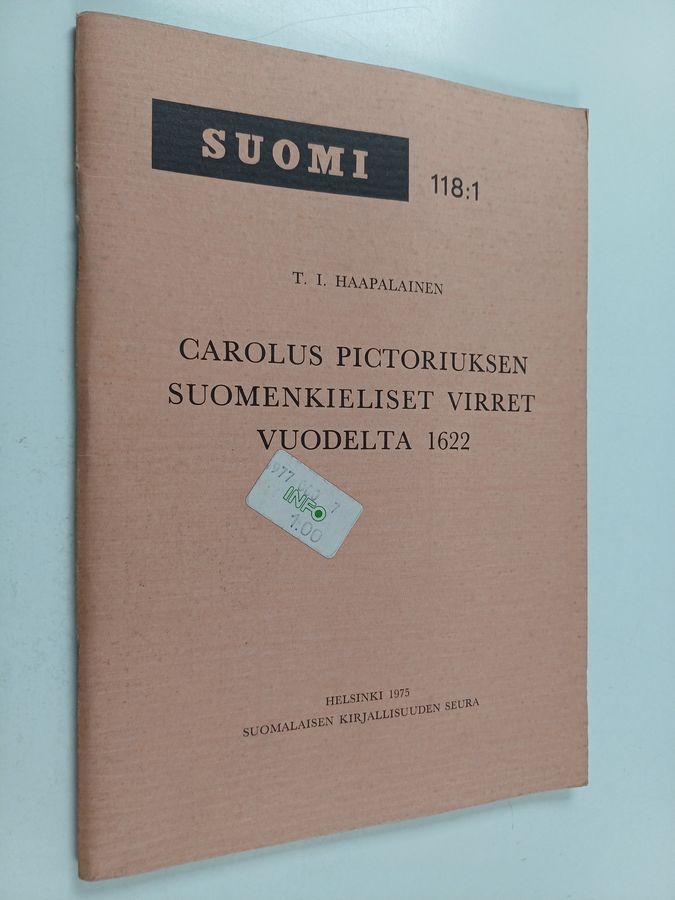 Carolus Pictoriuksen suomenkieliset virret vuodelta 1622 =