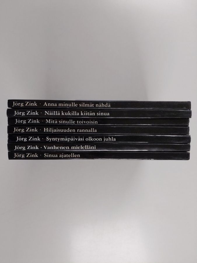 Jörg Zink : Jörg Zink-paketti (7 kirjaa) : Anna minulle silmät nähdä ; Näillä kukilla kiitän sinua ; Mitä sinulle toivoisin ; Hiljaisuuden rannalla ; Syntymäpäiväsi olkoon juhla ; Vanhenen mielelläni ; Sinua ajatellen
