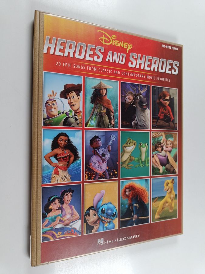 Disney Heroes and Sheroes: 20 Epic Songs from Classic and Contemporary Movie Favorites Arranged for Big-Note Piano with Lyrics