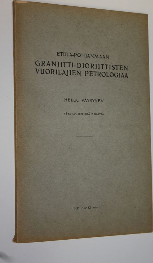 Etelä-Pohjanmaan graniitti-dioriittisten vuorilajien petrologiaa