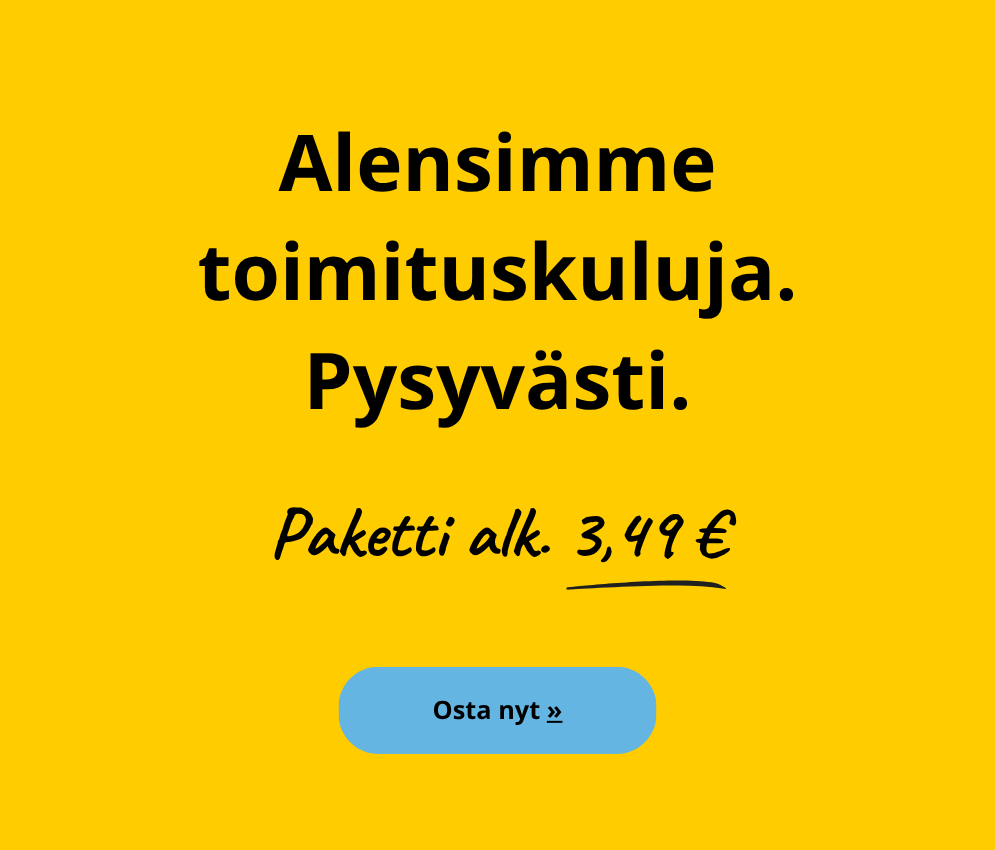 Toimituskulut alennettu pysyvästi
