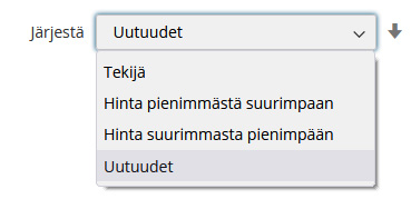 Tuotteiden lajitteleminen