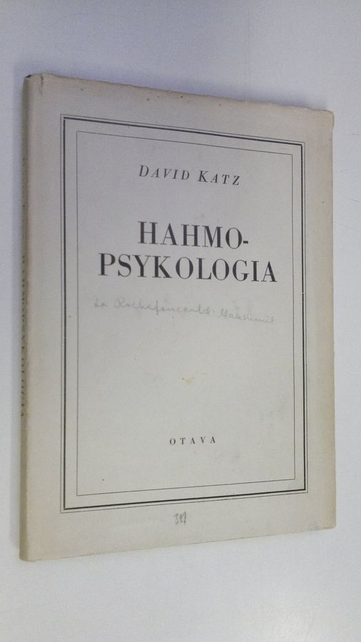 David Katz : Hahmopsykologia