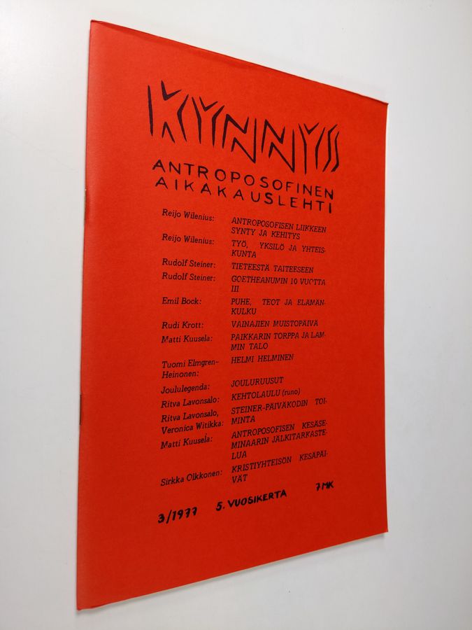 Kynnys 3/1977 : Antroposofinen aikakauslehti