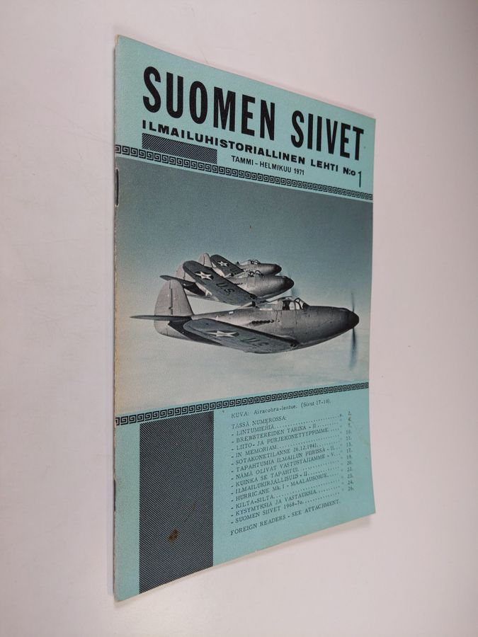 Suomen siivet : Ilmailuhistoriallinen lehti n:o 1/1971